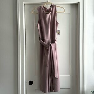 Mauve tie front jumpsuit